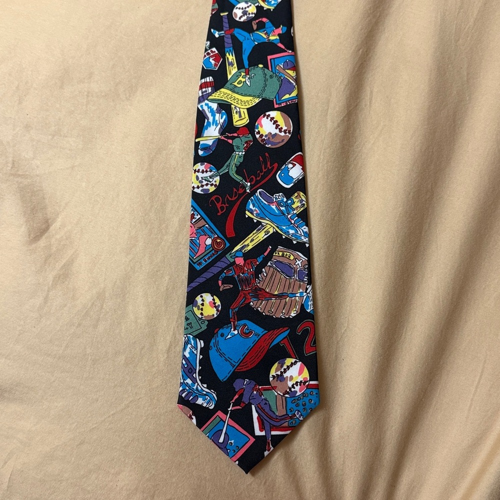 Colorful Baseball-themed Men's Tie